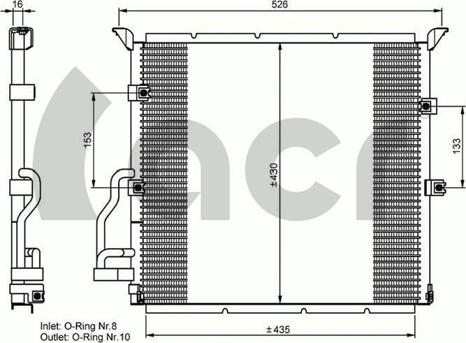 ACR 300605 - Condenser, air conditioning www.parts5.com