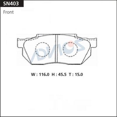 Advics SN403 - Brake Pad Set, disc brake www.parts5.com