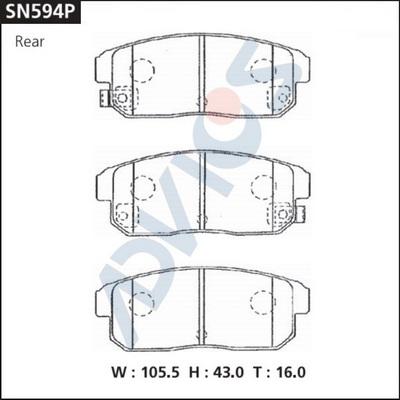 Advics SN594P - Brake Pad Set, disc brake www.parts5.com