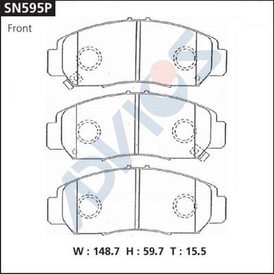 Advics SN595P - Brake Pad Set, disc brake www.parts5.com