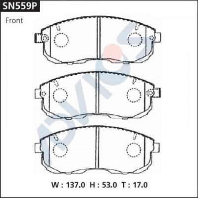 Advics SN559P - Brake Pad Set, disc brake www.parts5.com