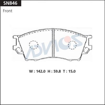 Advics SN846 - Brake Pad Set, disc brake www.parts5.com
