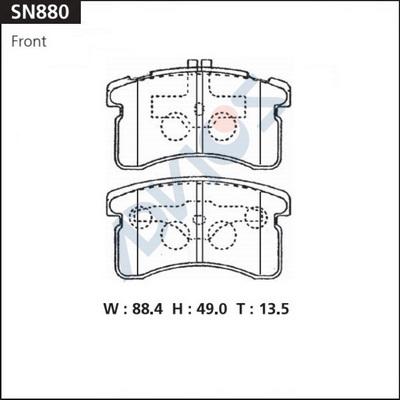 Advics SN880 - Brake Pad Set, disc brake www.parts5.com