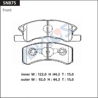 Advics SN875 - Brake Pad Set, disc brake www.parts5.com