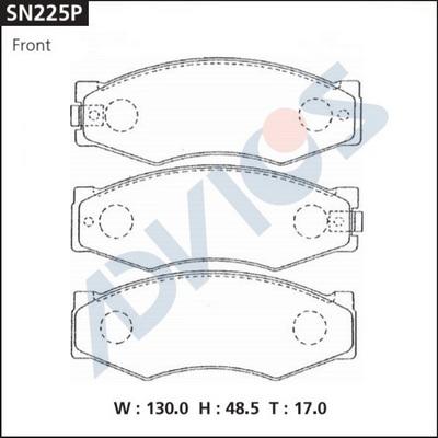 Advics SN225P - Brake Pad Set, disc brake www.parts5.com
