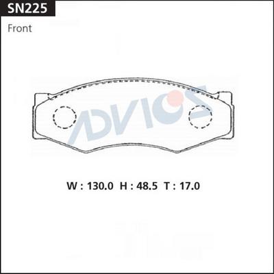 Advics SN225 - Brake Pad Set, disc brake www.parts5.com