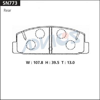 Advics SN773 - Brake Pad Set, disc brake www.parts5.com