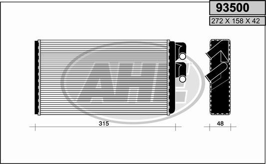AHE 93500 - Heat Exchanger, interior heating www.parts5.com