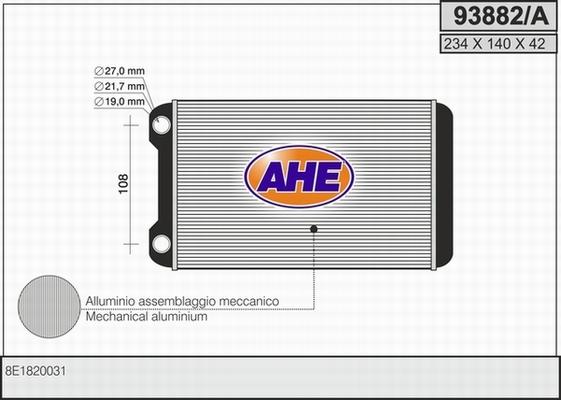 AHE 93882/A - Heat Exchanger, interior heating www.parts5.com