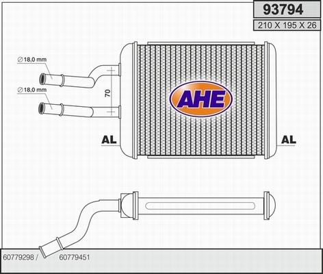AHE 93794 - Heat Exchanger, interior heating www.parts5.com