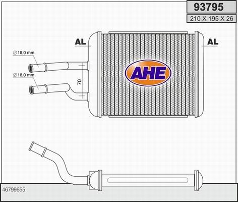 AHE 93795 - Heat Exchanger, interior heating www.parts5.com