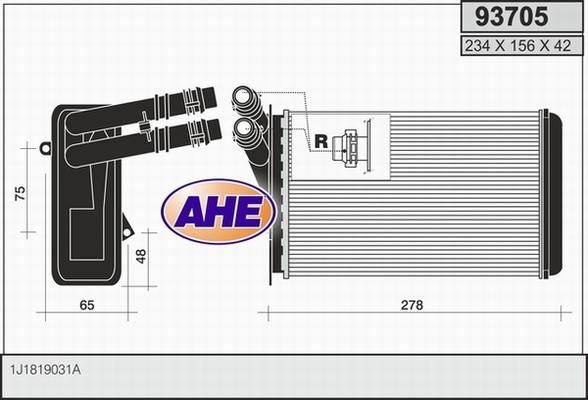 AHE 93705 - Heat Exchanger, interior heating www.parts5.com