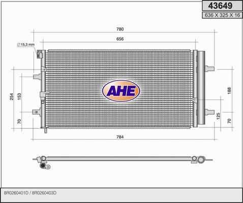 AHE 43649 - Condenser, air conditioning www.parts5.com