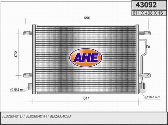 AHE 43092 - Condenser, air conditioning www.parts5.com