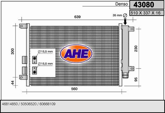 AHE 43080 - Condenser, air conditioning www.parts5.com