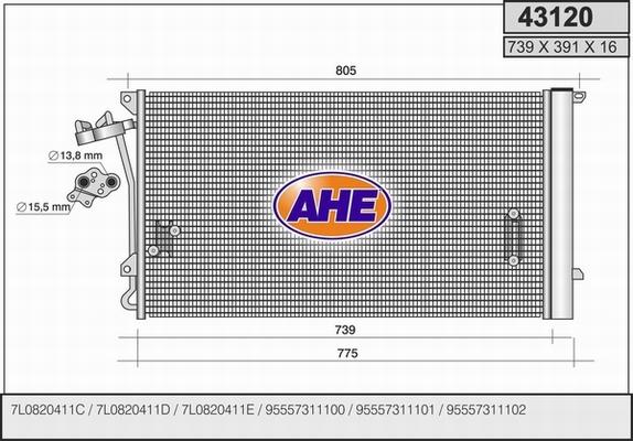 AHE 43120 - Condenser, air conditioning www.parts5.com