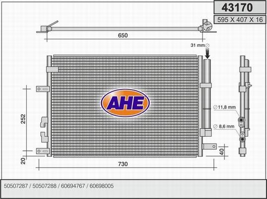 AHE 43170 - Condenser, air conditioning www.parts5.com