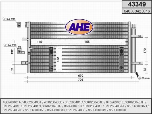AHE 43349 - Condenser, air conditioning www.parts5.com