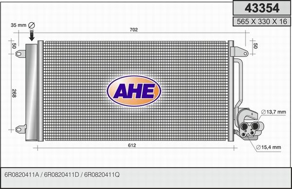 AHE 43354 - Condenser, air conditioning www.parts5.com