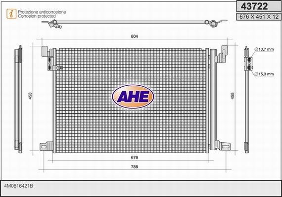 AHE 43722 - Condenser, air conditioning www.parts5.com
