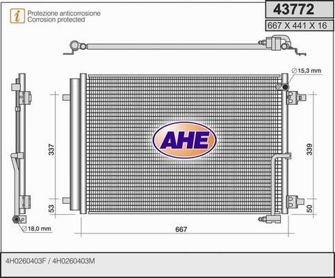 AHE 43772 - Condenser, air conditioning www.parts5.com