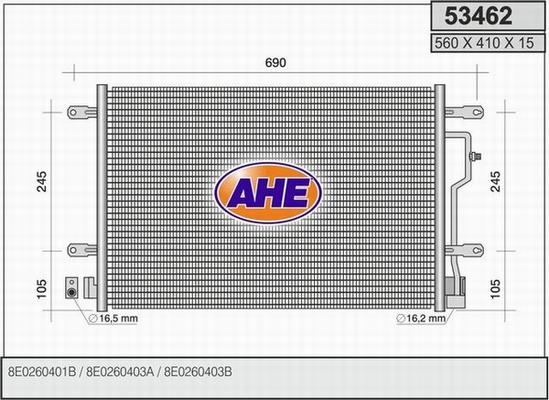 AHE 53462 - Condenser, air conditioning www.parts5.com