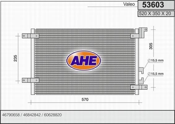 AHE 53603 - Condenser, air conditioning www.parts5.com
