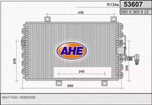 AHE 53607 - Condenser, air conditioning www.parts5.com