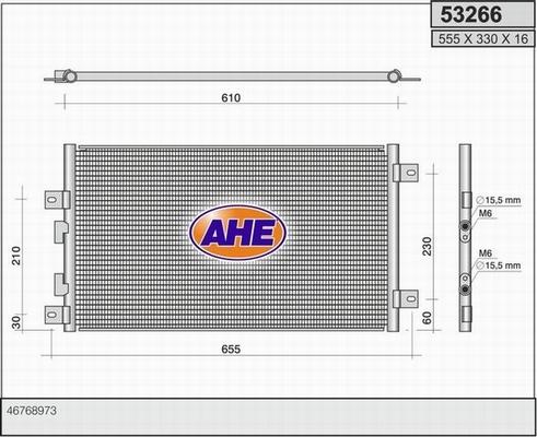 AHE 53266 - Condenser, air conditioning www.parts5.com