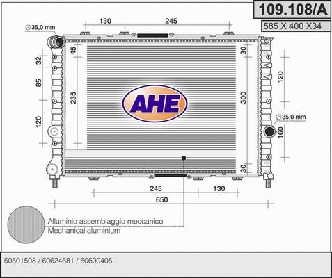 AHE 109.108/A - Radiator, engine cooling www.parts5.com