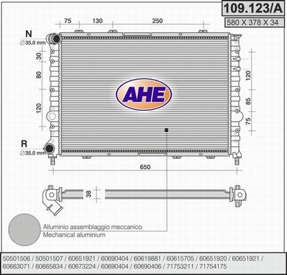 AHE 109.123/A - Radiator, engine cooling www.parts5.com
