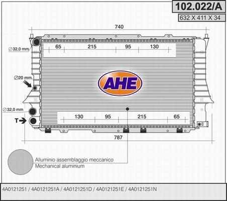 AHE 102.022/A - Radiator, engine cooling www.parts5.com