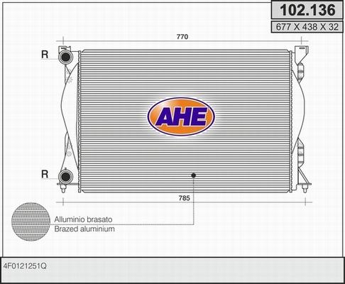 AHE 102.136 - Radiator, engine cooling www.parts5.com