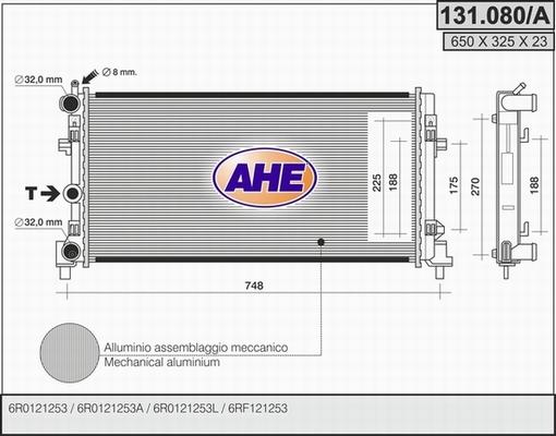 AHE 131.080/A - Radiator, engine cooling www.parts5.com