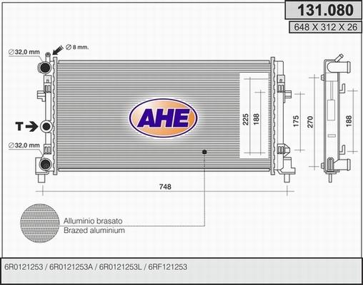 AHE 131.080 - Radiator, engine cooling www.parts5.com
