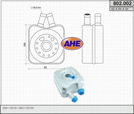 AHE 802.002 - Oil Cooler, engine oil www.parts5.com