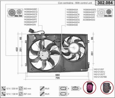 AHE 302.084 - Fan, radiator www.parts5.com