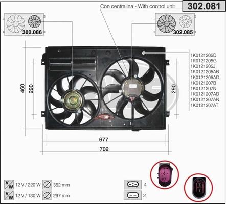 AHE 302.081 - Fan, radiator www.parts5.com