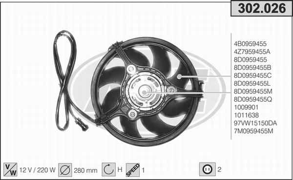 AHE 302.026 - Fan, radiator www.parts5.com
