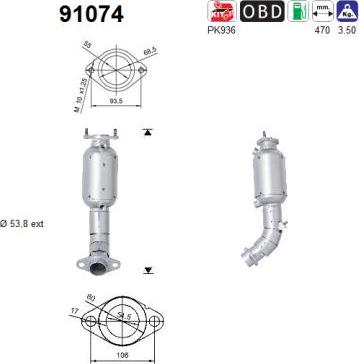 AS 91074 - Catalytic Converter www.parts5.com