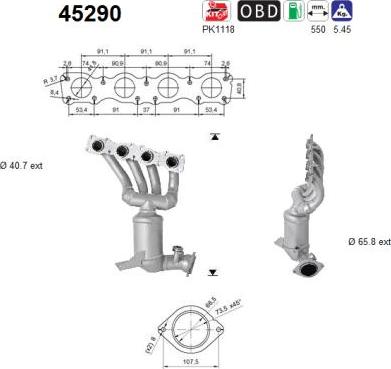AS 45290 - Catalytic Converter www.parts5.com