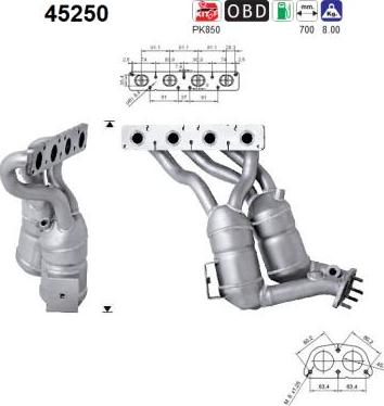 AS 45250 - Catalytic Converter www.parts5.com