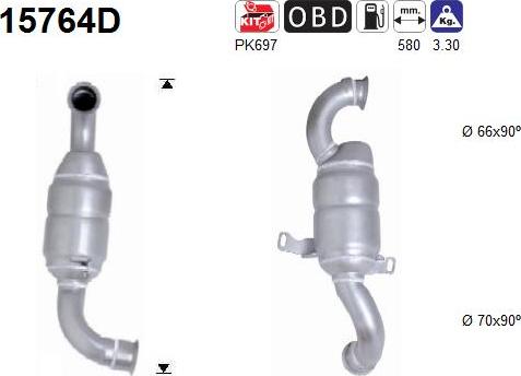 AS 15764D - Catalytic Converter www.parts5.com