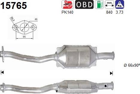 AS 15765 - Catalytic Converter www.parts5.com