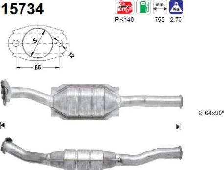 AS 15734 - Catalytic Converter www.parts5.com