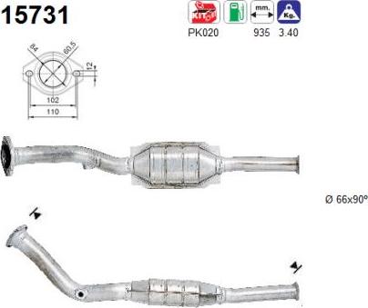 AS 15731 - Catalytic Converter www.parts5.com