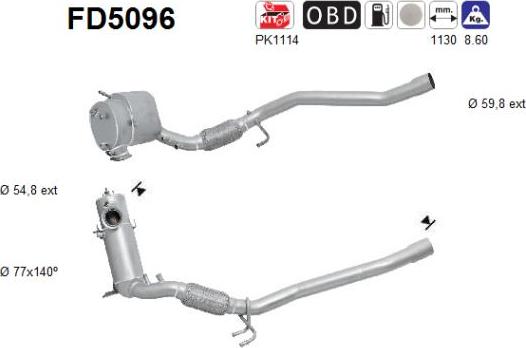 AS FD5096 - Soot / Particulate Filter, exhaust system www.parts5.com