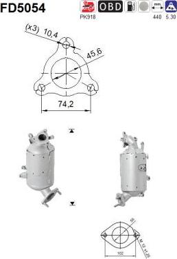 AS FD5054 - Soot / Particulate Filter, exhaust system www.parts5.com