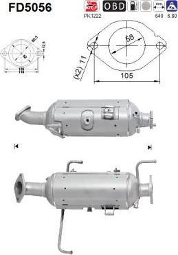 AS FD5056 - Soot / Particulate Filter, exhaust system www.parts5.com