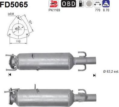 AS FD5065 - Soot / Particulate Filter, exhaust system www.parts5.com
